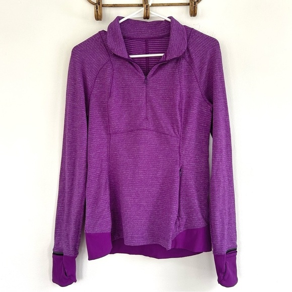 Lululemon Runderful Purple Quarter Zip Athletic Longsleeve Pullover Mock Neck - Picture 1 of 8